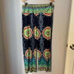 Colorful Wide Leg Palazzo Pants - see description for measurements